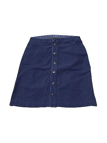 A.P.C. A.P.C. Buttoned Midi Skirt in Blue Cotton Denim (view 1)