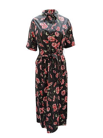 Adam Lippes Adam Lippes Floral Pint Maxi Dress in Black Cotton (view 1)