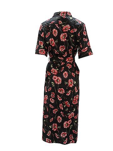 Adam Lippes Adam Lippes Floral Pint Maxi Dress in Black Cotton (view 2)