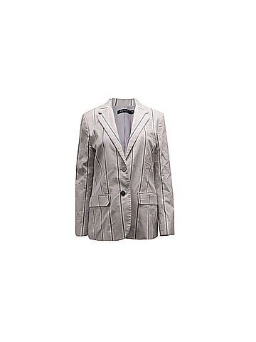 Ralph Lauren Lauren Ralph Lauren Striped Blazer in Pastel Purple Polyester (view 1)