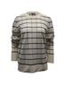 Theory 100% Wool Tan Theory Grid Print Sweater in Eggshell White Wool Blend  Size XL - photo 1