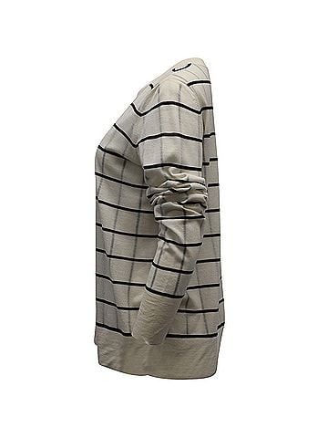 Theory Theory Grid Print Sweater in Eggshell White Wool Blend  (view 2)