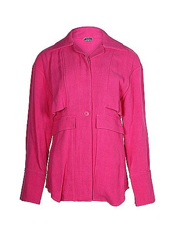 Jacquemus Jacquemus La Chemise Monceau Layered Shirt in Pink Viscose (view 1)