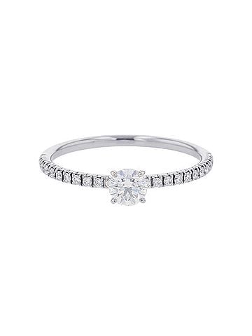 Cartier Cartier Etincelle de Solitaire Ring, Diamond Center Stone 0.30ct, Pt950, N4744300, Brilliant Cut Pave Platinum. (view 1)