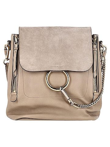 Chloé Chloé Faye Backpack in Beige Leather and Suede (view 1)