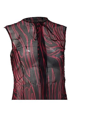 Versace Versace Zebra-Print Pleated Sheered Midi Dress in Multicolor Polyester  (view 2)