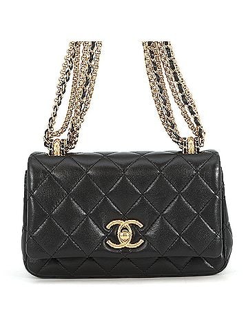 Chanel Chanel Chain Shoulder Bag Matelassé Coco Mark Mini AS4972 CHANEL Black Handbag Women's (view 1)
