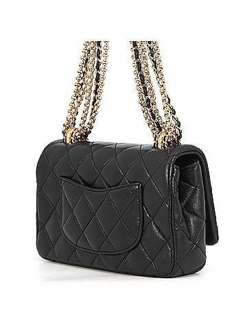 Chanel Chanel Chain Shoulder Bag Matelassé Coco Mark Mini AS4972 CHANEL Black Handbag Women's (view 2)