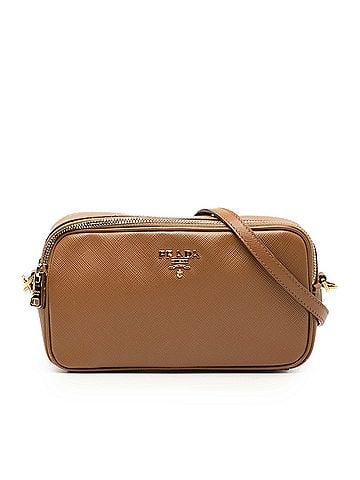 Prada Mini Saffiano Double Zip Crossbody (view 1)
