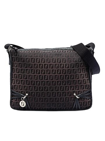 Fendi Zucchino Canvas F Charm Crossbody (view 1)