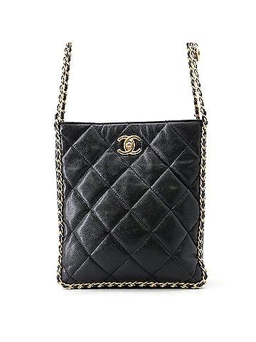 Chanel Chanel Chain Shoulder Bag Matelassé Coco Mark Caviar Skin AS3470 CHANEL Handbag Black (view 1)