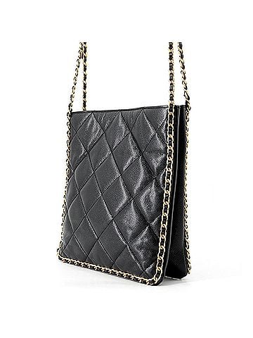 Chanel Chanel Chain Shoulder Bag Matelassé Coco Mark Caviar Skin AS3470 CHANEL Handbag Black (view 2)