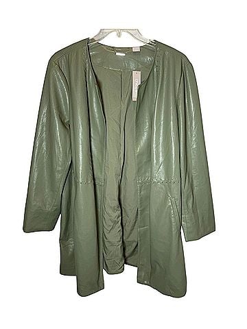 Chico's Chico’s Vegan Leather Topper  Faux Leather Jacket (view 1)