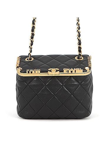 Chanel Chanel Chain Shoulder Bag Matelassé Coco Mark Lambskin Faux Pearl AS3732 CHANEL Handbag Black Women's (view 1)