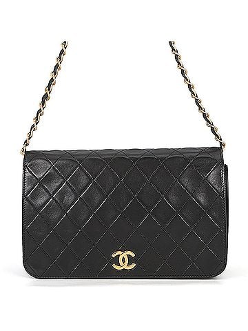 Chanel Chanel Chain Shoulder Bag, Matelassé, Coco Mark, Lambskin, CHANEL Handbag, Black, (view 1)