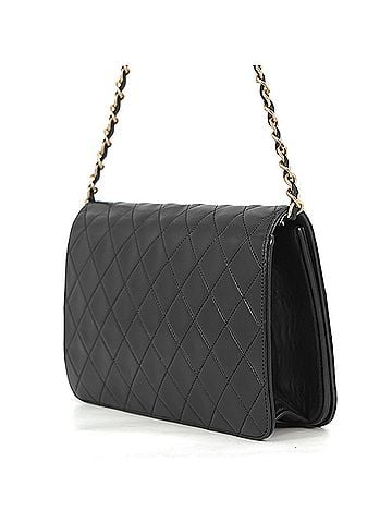 Chanel Chanel Chain Shoulder Bag, Matelassé, Coco Mark, Lambskin, CHANEL Handbag, Black, (view 2)