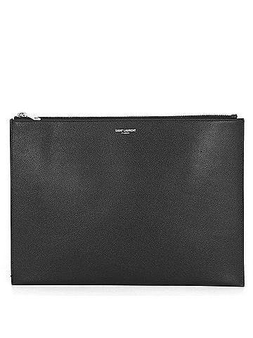 Yves Saint Laurent Yves Saint Laurent Saint Laurent Paris Clutch Bag Mini Zip Tablet Sleeve Leather 397294 SAINT LAURENT PARIS Black Handbag (view 1)