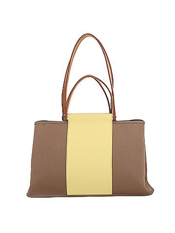 Hermès Hermes Cabas PM Tote Bag, Etoupe Yellow, Toile Officier Leather, ?Q Stamp, Handbag, HERMES (view 1)