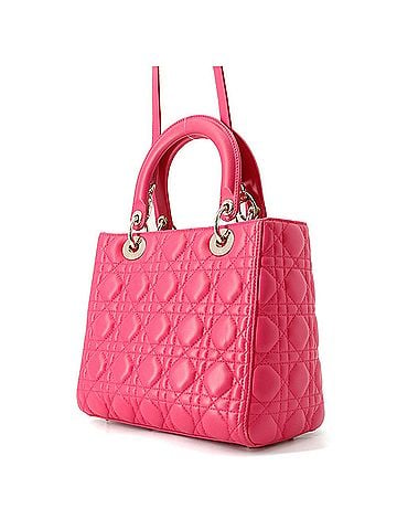 Christian Dior Christian Dior handbag, Cannage Lady medium leather, 2-way handbag for women, (view 2)