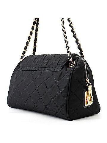 Prada Prada chain shoulder bag, quilted nylon, BR4965, PRADA handbag, black, (view 2)