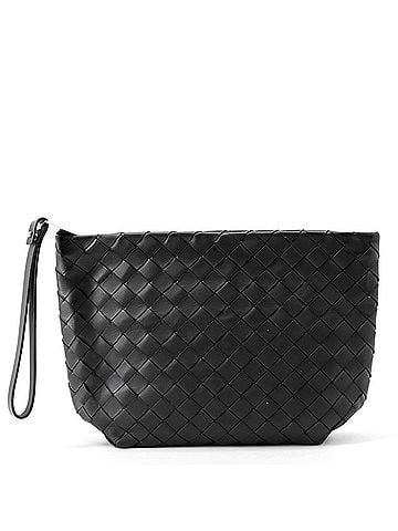 Bottega Veneta Bottega Veneta clutch bag, Intrecciato leather, black. handbag. (view 1)