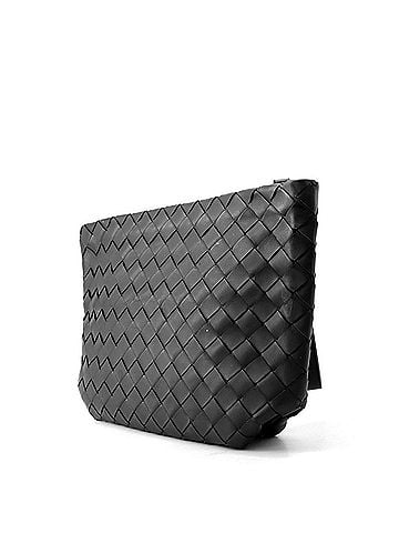 Bottega Veneta Bottega Veneta clutch bag, Intrecciato leather, black. handbag. (view 2)