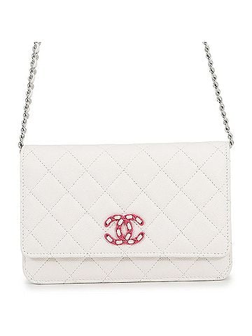 Chanel Chanel wallet, chain Coco Mark, Matelassé, CHANEL19, caviar leather, CHANEL white, WALLET (view 1)