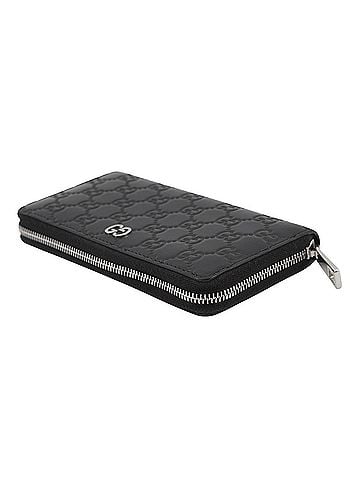 Gucci Gucci long wallet, Guccissima round leather, 473928, GUCCI black WALLET (view 2)