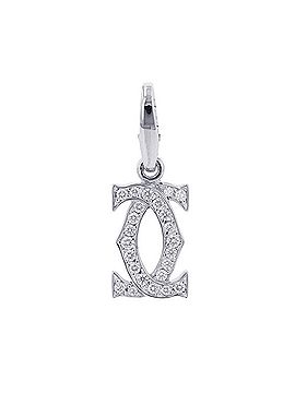 Cartier Cartier pendant top, 2C charm, diamond, 18K white gold. (view 1)