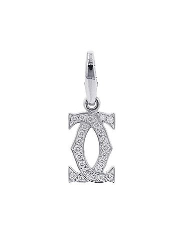 Cartier Cartier pendant top, 2C charm, diamond, 18K white gold. (view 1)