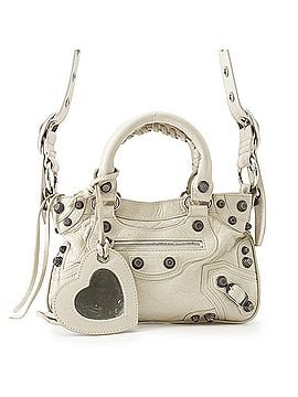 Balenciaga Balenciaga Neo Cagoll S Handbag, Arena Lambskin, 751523, BALENCIAGA 2-way, White. (view 1)