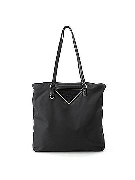 Prada Prada Triangle Nylon Tote Bag, Handbag, Black. (view 1)