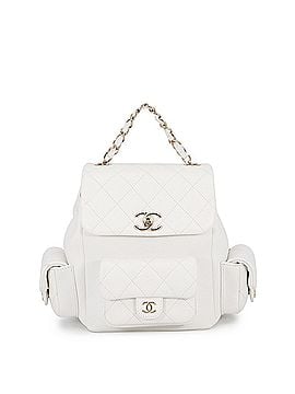 Chanel Chanel Matelassé Backpack with Coco Mark, Multi-Pocket, Caviar Leather, AS4399, Backpack, Handbag, White, Women's, CHANEL (view 1)