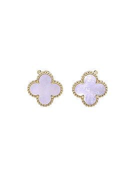 Van Cleef & Arpels Van Cleef & Arpels Alhambra Earrings, Mother-of-Pearl, 18K Yellow Gold (VCARA44100), Alhambra, White Mother-of-Pearl. (view 1)