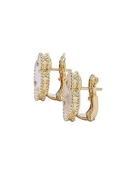 Van Cleef & Arpels Van Cleef & Arpels Alhambra Earrings, Mother-of-Pearl, 18K Yellow Gold (VCARA44100), Alhambra, White Mother-of-Pearl. (view 2)