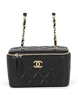 Chanel Chanel Chain Shoulder Bag Vanity Matelassé Coco Mark Lambskin AP2550 CHANEL Black Handbag Women's (view 1)