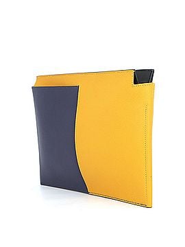 Hermès Hermes Clutch Bag Necto Jaune Ambre Blue Ancre Black Evercolor Box Calf C Stamp Men's Handbag HERMES (view 2)