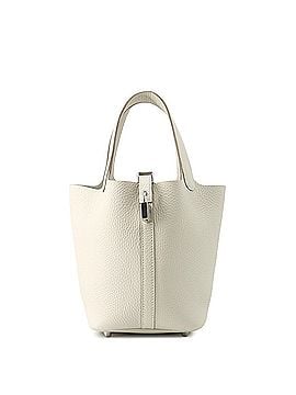 Hermès Hermes Picotin Lock PM Handbag, Craie Taurillon Clemence Leather, K Stamp, HERMES Tote Bag, Lock, Women's, (view 1)
