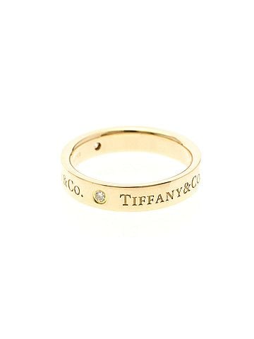 Tiffany & Co. TIFFANY Flat Band Ring With 3 Diamonds Pink Gold (18K) Polished (view 2)