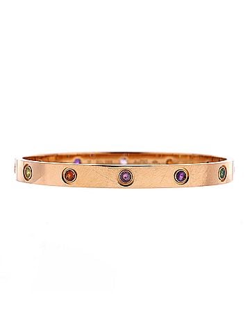 Cartier Love 10 Stone Bracelet 18K Rose Gold with Garnet, Amethyst and Sapphire (view 1)