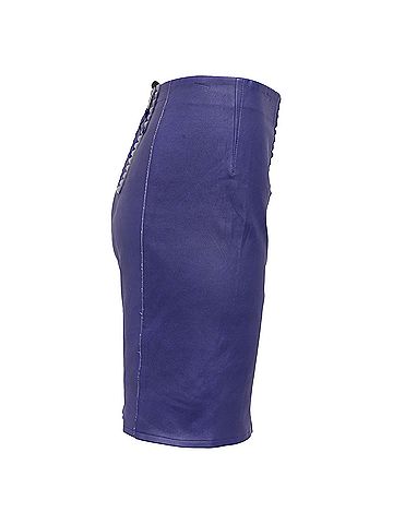 Marc Jacobs Marc by Marc Jacobs Scallop Trim Pencil Skirt in Purple Leather (view 2)