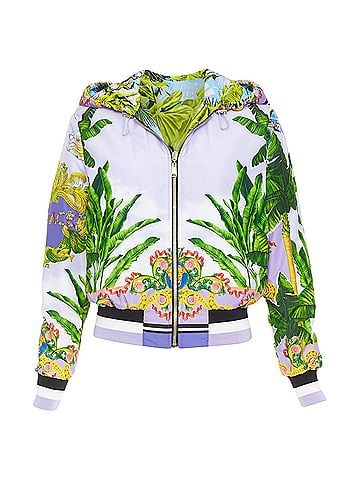 Versace VERSACE 2018 Garden print Reversible lilac tropical print nylon jacket IT40 S (view 1)