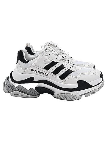 Balenciaga Balenciaga x Adidas Triple S Sneakers in White Polyester (view 1)