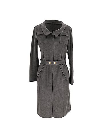 Roland Mouret Roland Mouret Belted Coat in Grey Wool (view 1)