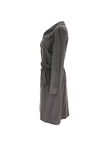 Roland Mouret Roland Mouret Belted Coat in Grey Wool (view 2)