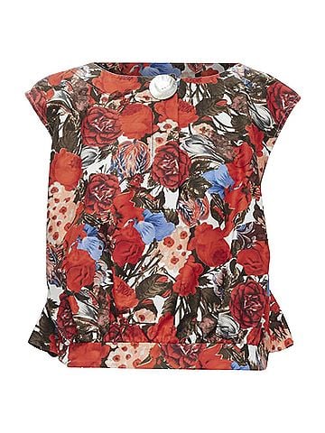 MARNI MARNI red floral cotton shell button sleeveless boxy bubble vest top IT38 XS (view 1)