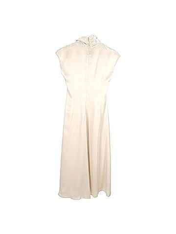 Beaufille Beaufille Draped Midi Dress in Cream Acetate (view 2)