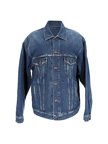 Balenciaga  Balenciaga 'You Are The World' Embroidered Denim Jacket in Blue Cotton (view 1)