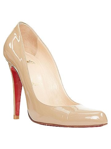 Christian Louboutin Christian Louboutin So Kate beige tan patent point toe stiletto pumps (view 2)