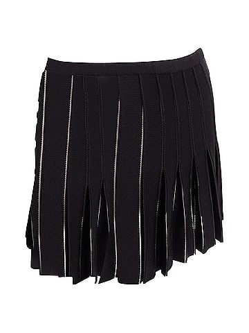 Balmain Balmain diamond grid knit pleated mini skirt (view 2)